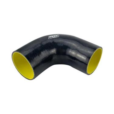 Imagem de Mangueira De Silicone Azul Amarela Preta Com Curva De 90 Graus 25mm Pa