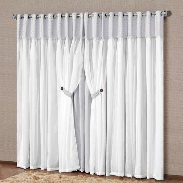 Imagem de Cortina Marrocos 2 Mts Sala Quarto Blackout para Varão - Gelo