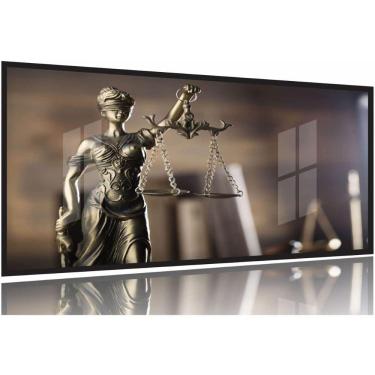 Imagem de Quadros Decorativos Advocacia Deusa Escritório 130x60 Moldura Preta 2x2