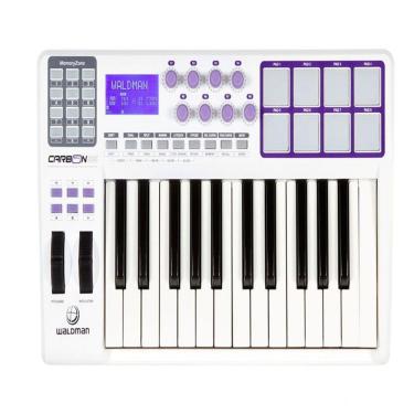 Imagem de Controlador Waldman USB Midi 25 Teclas 8 Pads 2 Interfaces de Pedal CARBON 25