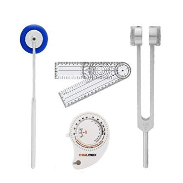 Imagem de Kit Fisioterapia Martelo Goniometro Diapasão Trena (BABINSKI-AZUL)