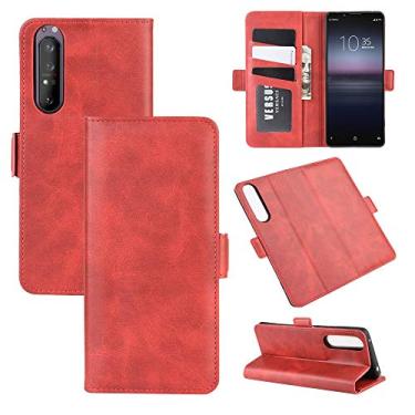 Imagem de HONGYAN Capa de telefone Para Sony Xperia 1 II Buckle Magnético Dual-Lado Estojo de Couro Flip Horizontal com suporte e Cartão Slots & Carteira Capa protetora
