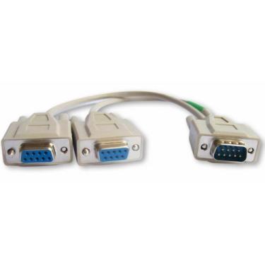 Imagem de Your Cable Store Cabo Y de porta serial DB9 de 9 pinos 1 macho/2 fêmeas RS232