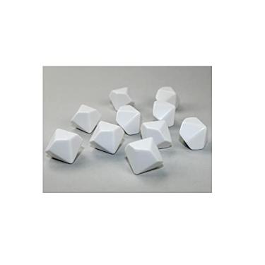 Imagem de Chessex Dados poliédricos opacos brancos personalizáveis D10 (10 lados) 16 mm (5/8") Pacote com 10