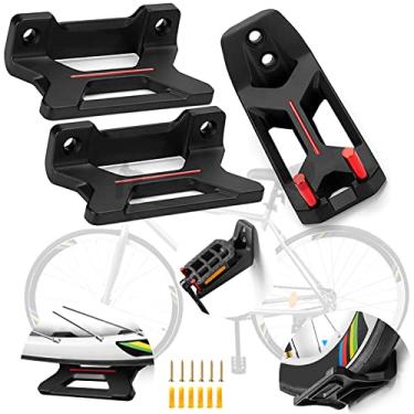 Imagem de Svinkal Suporte de parede de bicicleta, suporte horizontal interno para bicicleta de armazenamento para garagem ou casa, ganchos de fixação de bicicleta resistentes para bicicletas de estrada, montanha ou híbridas.