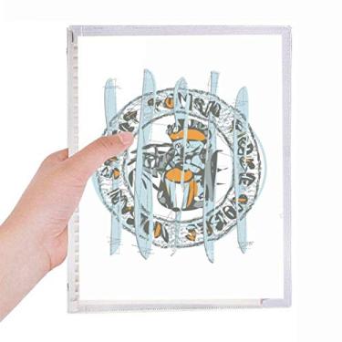 Imagem de Caderno abstrato com estampa de desenho animado, folhas soltas, recarregável, diário de papelaria