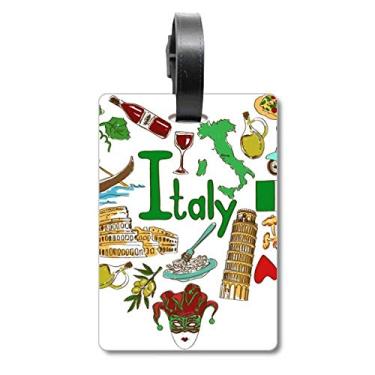 Imagem de Bandeira nacional bandeira nacional de amor da Itália bolsa etiqueta cartão de bagagem etiqueta, Multicolorido.
