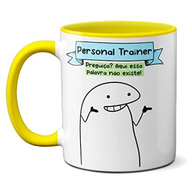 Imagem de Caneca Personal Trainer A Vida Dá Um Peso Levanta E Agacha (Amarela)