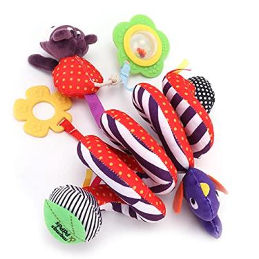 Imagem de Cosiki Brinquedos de carrinho de berço Shopping Spree, brinquedo de atividade em espiral macio, adorável para a pele para carrinhos de bebê para assentos de carro (passarinho)