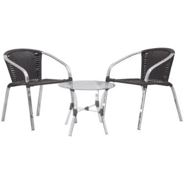 Imagem de Conjunto De Mesa Para Área Externa Alumínio - Com 2 Cadeiras Famais Sa