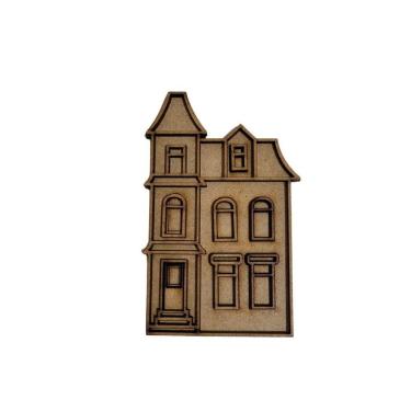 Imagem de Aplique Casa Mansão III c/aberturas e moldura para condomínios- Jeito Próprio Artesanato