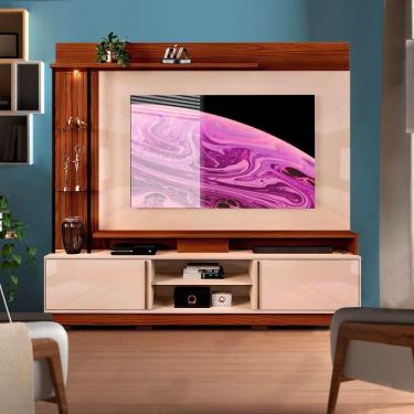 Imagem de Estante Home TV Até 70 Polegadas Com LED Marroquim Off White Tuhe Shop JM