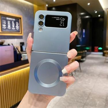 Imagem de Para Z Flip 4 5 Capa de luxo sem fio de carga capa de silicone macio para Samsung Galaxy Z Flip 3 4 5 Tapete ultrafino capa à prova de choque, azul, para Samsung Z Flip 3