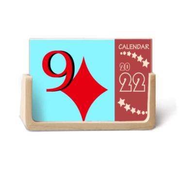 Imagem de Agenda Wealth Diamond 9 Poker 2022 Calendário de mesa para 12 meses