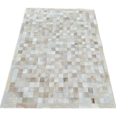 Imagem de Tapete para Sala de Couro 1,50 x 2,00m Beje com Borda Premium (manteiga) (beje claro (manteiga))