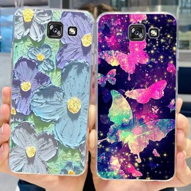 Imagem de Capa de telefone elegante borboleta flor para Samsung Galaxy A5 2017 A520F Capa TPU silicone macio