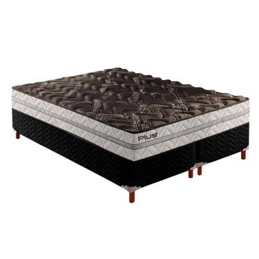 Imagem de  Cama Box King: Colchão Espuma D33 Paropas Pasquale Plus + Base CRC Suede Black(193x203)