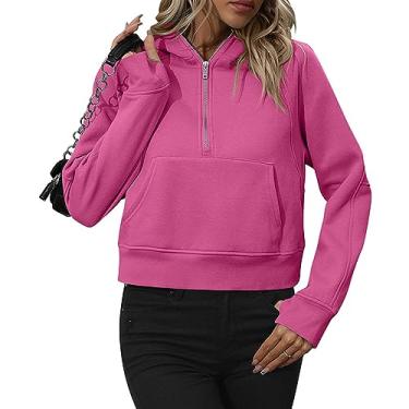 Imagem de Moletom Feminino Com Bolso, Decote Em V, Solto, Fino e Cor Pura para o Dia a Dia da Senhora (XL)