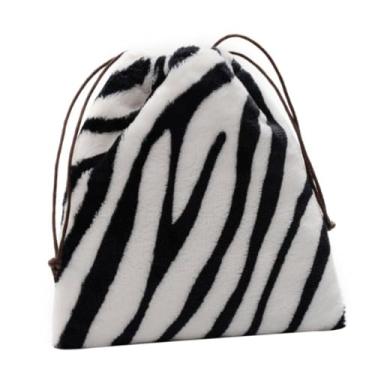Imagem de KESYOO 1 Unidade Bolsas de ombro bolsas de zebra bolsa transversal bolsa clutch peluda Bolsa de ombro saco de cordão bolsa casual Moda bolsas femininas carteira Senhorita nylon branco