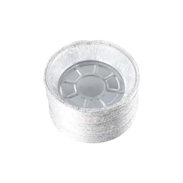 Imagem de 50 unidades/pacote com frigideiras redondas de alumínio de 17,8 cm, caixa descartável, recipiente para alimentos, bandeja antiaderente para assar, acessórios de fritadeira a ar para churrasco