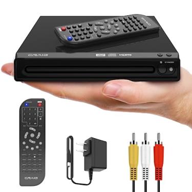 Imagem de Craig Leitor de DVD HDMI compacto CVD401A com controle remoto em preto | Compatível com DVD-R/DVD-RW/JPEG/CD-R/CD-R/CD | Digitalização progressiva | Conversão para 1080p |