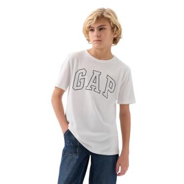 Imagem de GAP Camiseta de manga curta com logotipo para meninos, Branco óptico, GG