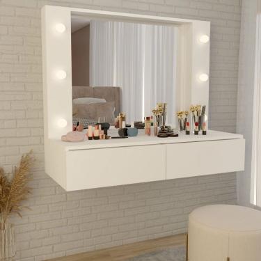 Imagem de Penteadeira Suspensa Estrela 2 Gavetas Branco - Panorama Móveis