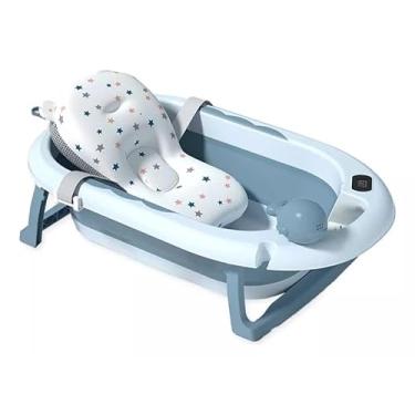 Imagem de Banheira para bebê Retratil, Portatil com Termômetro Digital, Almofada, e Brinquedo