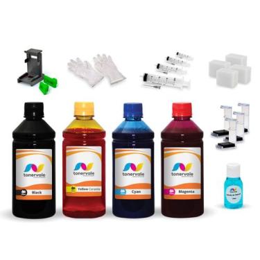 Imagem de Kit 4 Tinta Compatível Para Canon MP260 PG-210 e CL-211 250ml - Toner 