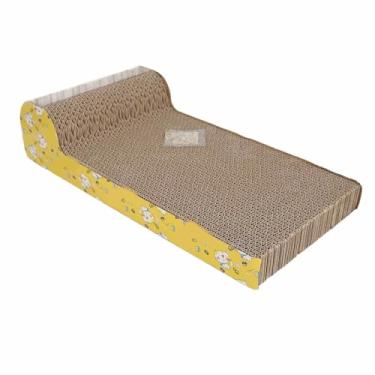 Imagem de Almofada de Risco do Gato, Garras de Moedura Multiuso Placa de Risco do Gato Com Cama Ondulada do Risco do Brinquedo da Bola para a Vaquinha Interna (Tipo de fonte P)