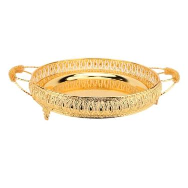 Imagem de Bandeja de Servir chá, Bandeja de Servir Leve Estilo Europeu Vintage Com Alças Bandeja Multifuncional Portátil Elegante para Servir chá para Frutas, Comida e café