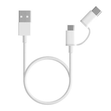 Imagem de Cabo Xiaomi Micro-USB + USB-C SJX01ZM 30CM / 2 Em 1 - Branco