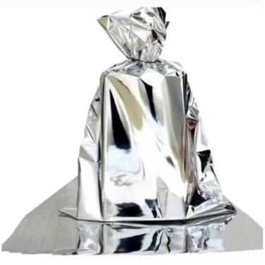 Imagem de embalagens para presente metalizado  100 sacos, tamanho  57x40 - RAMOS