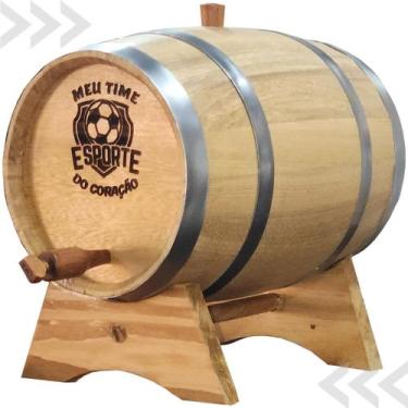 Imagem de Barril De Carvalho 5 Litros + Personalização Laser - WOOD E-COMMERCE