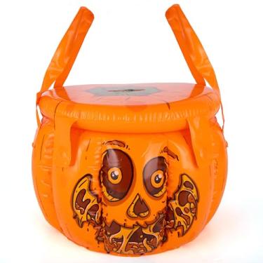 Imagem de Inflatable Halloween Trick or Treat Bag - Kids Blow Up Halloween Candy Bag with Lid & Carry Straps - Doubles as Inflatable Halloween Candy Holder - Trick or Treat Bag for Boys & Girls