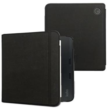 Imagem de JKhandy Capa para Kobo Libra Color 7 polegadas (Modelo: N428, versão 2024), capa fólio ultra fina e leve com despertar/hibernar automaticamente, tecido preto