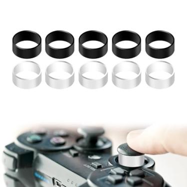 Imagem de 10 peças de protetor de joystick, anel protetor invisível de silicone compatível com Steam Deck Xbox Switch Pro PS5 PS4 acessórios de controle de jogo (branco, preto)