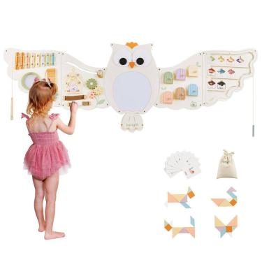 Imagem de Brinquedos sensoriais Montessori Wall Busy Board Beright Owl Activity