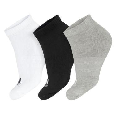 Imagem de Meia Adidas Cushioned 41 ao 43 - Pack com 3 Pares - Cinza Branca e Pre
