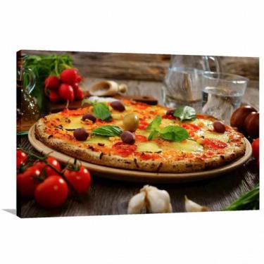 Imagem de Quadro Pizza Restaurante Pizzaria com Tela em Tecido - Wall Frame