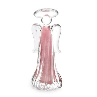 Imagem de Anjo Em Cristal Murano Rosa - São Marcos