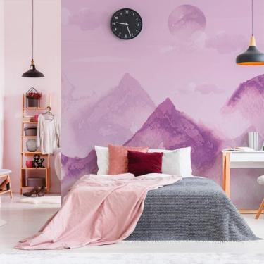 Imagem de Papel de Parede Paisagem Montanha Lilás Painel 6m² - Quartinhos
