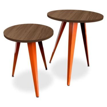 Imagem de Conjunto Jogo Mesa De Canto Decorativa Lateral Ornes Para Sala Quarto 