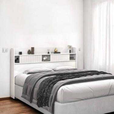 Imagem de Cabeceira com Prateleiras Dubai Solteiro Branca