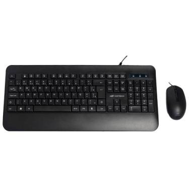 Imagem de Kit Teclado e Mouse Com Fio USB, KT-200BK, Mouse 2.000 DPI, Teclado Me