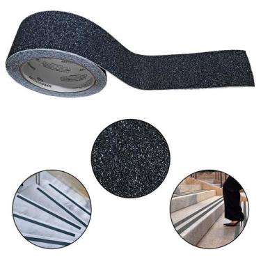 Imagem de Fita Antiderrapante Vonder 50mm x 5m Prova Água Lixa Área Externa Pret