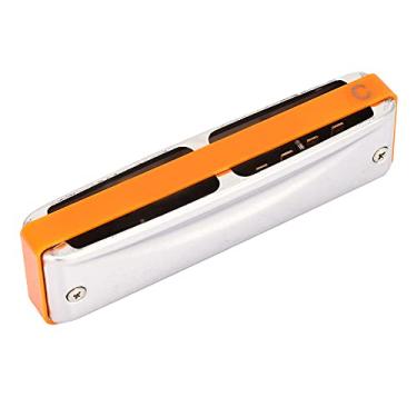 Imagem de Harmônica Harmônica de 10 Furos 5 Cores para Escolher Resistente à Corrosão Estrutura Compacta Festa Passeios Turísticos Classe de Música Presente Harmônica (Laranja)