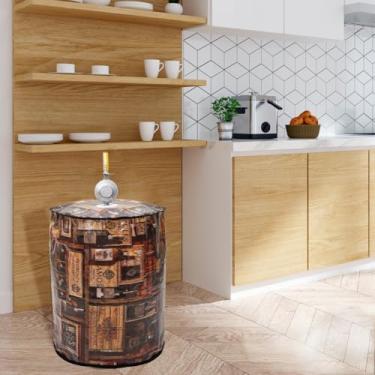 Imagem de Capa Protetora Impermeável Para Botijão de Gás 13 Kg Decorativa - Várias Estampas (Estampa, Vinho)