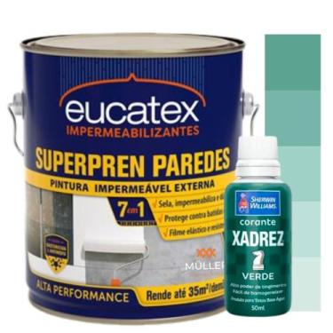 Imagem de Kit Tinta Super Pren Emborrachada Anti Mofo Branca 3,6Kg + Corante Col