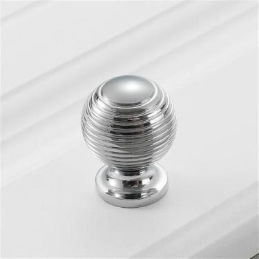 Imagem de Puxador de porta de armário de guarda-roupa moderno de luxo simples com furo único de cobre puro dourado, puxador de gaveta de latão americano, 5345Prata brilhante, L